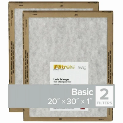 20x30 x 1 In. Flat Panel Air Filter, 2-Pk.