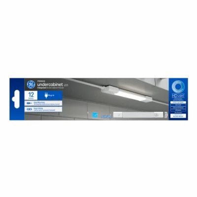 Led Hd Undercabinet Light Fixture, Plug In, Plastic, 12 In., 7 Watt, 540 Lumens