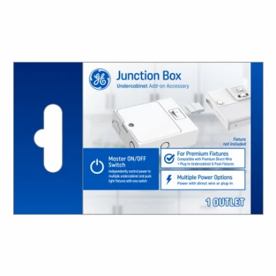 White Plastic Junction Box with Plug-In and Direct Wire Base