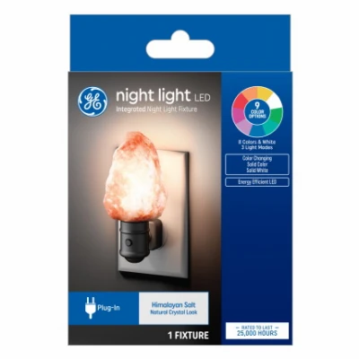LED Salt Crystal Night Light with 9 Color Options