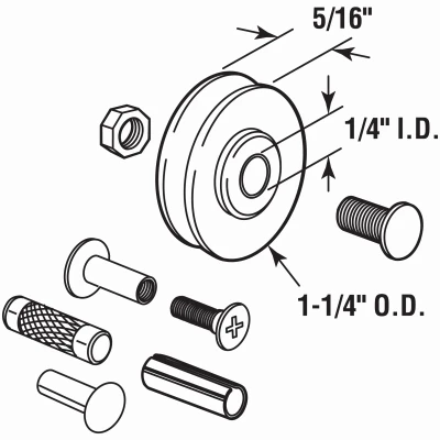 1-1/4 In. Patio Roller Kit, 2-Pk.