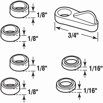 Universal Window Screen Clips, Gray, Flush To 7/16 In., 4-Pk.