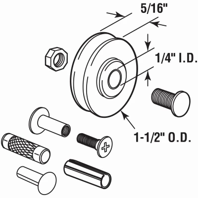 1-1/2 In. Patio Roller Kit, 2-Pk.