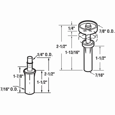 Bi-Fold Door Top Pivot and Guide Wheel Assembly for Smooth Operation