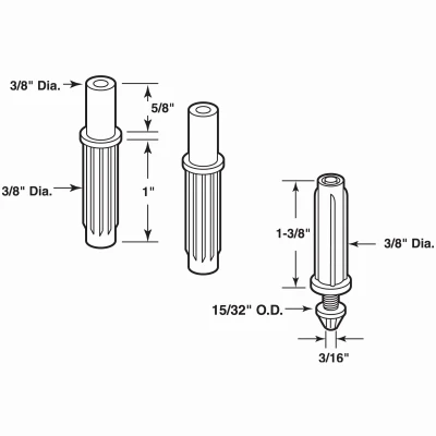 Bi-Fold Door Top and Bottom Hardware Kit for 3/8 Inch Doors