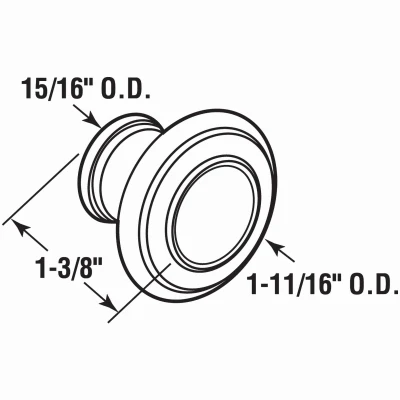 Bi-Fold Door Pull Knob, Classic Bronze Finish, 1-11/16 In., 1-Pk.