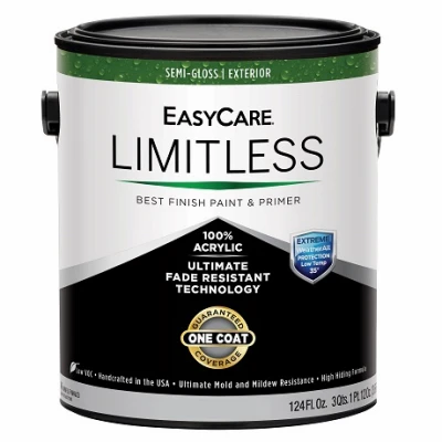 Limitless WeatherAll Exterior House Paint & Primer, White Semi-Gloss Acrylic Latex, 1 Gallon