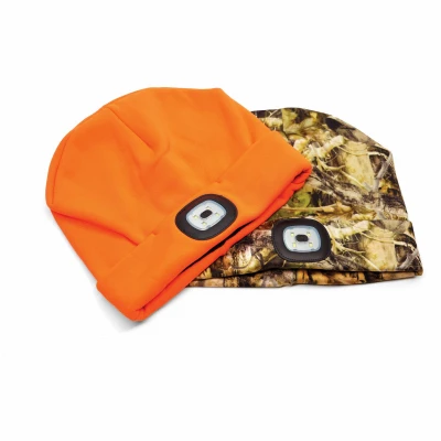 Sportsman LED Lighted Knit Hat, Rechargeable, Camo or Orange