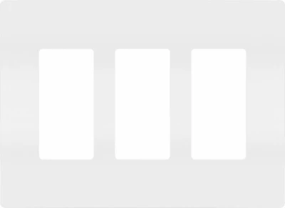 Three-Gang Screwless Wall Plate in White Finish for Electrical Switches and Outlets