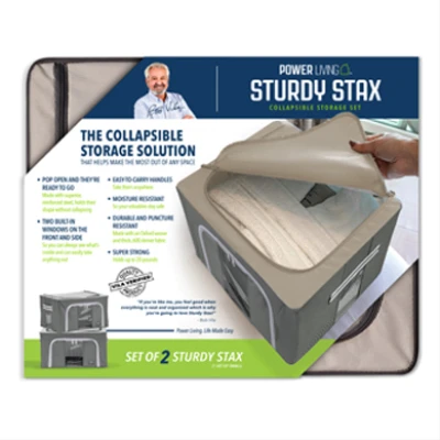 Bob Vila Sturdy Stax Collapsible Storage Containers, 2-Pk.