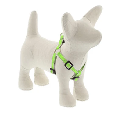Step-in Puppy & Small Dog Harness, Reflective Green Diamond Pattern, 1/2 X 12-18-inch