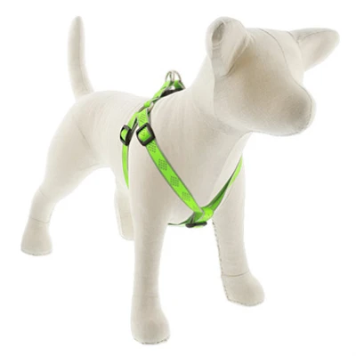 Step-In Small Dog Harness, Reflective Green Diamond Pattern, 3/4 x 15 - 21-In.