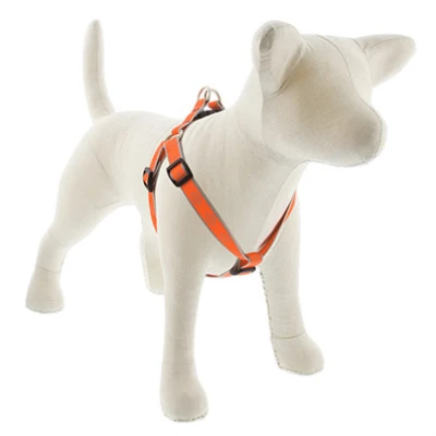 Step-in Small Dog Harness, Reflective Orange Diamond Pattern, 3/4 X 15-21 Inches