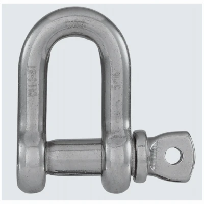 D Shackle, Stainless Steel, 5/16 In.