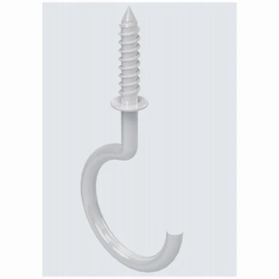 Outdoor Ceiling Plant Hook, White, 20-Lb. Load, 1-1/2 In.