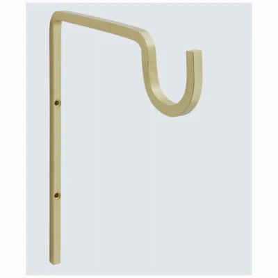 Utility Wall Hook, Brushed Gold, 27.5-Lb. Load, 9 In.