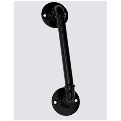 Industrial Pipe Gate / Door Handle, Black, 10.5 In.