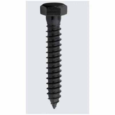 Lag Screw, Black, 1/2 x 3 In.