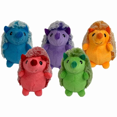 Minipet Mini Plush Squeaky Plush Hedgehog Dog Toy, 4 In.
