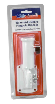 White Adjustable Plastic Flag Bracket - Model 642630r For Outdoor Use