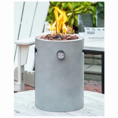 Gas Fire Pit + Cover, 10 In. Round Column