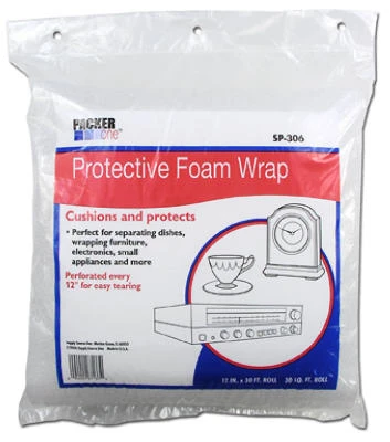 Protective Foam Wrap, 12 Inch by 30 Foot Roll for Cushioning and Packaging
