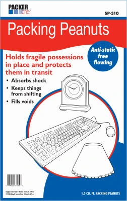 Packing Peanuts, 1.5 Cubic Feet, White, Model Sp-310