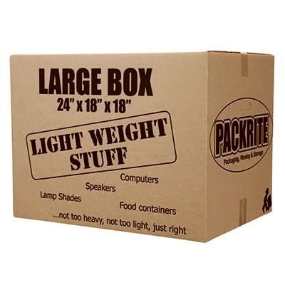 Large Moving Box, 24 X 18 X 18-inches, 4.5 Cubic Feet Capacity