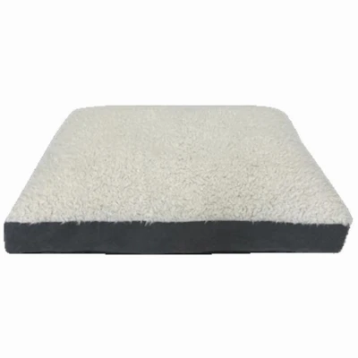 Plush Dog Bed, Zippered, Charcoal Gray, 27 x 36 x 4 In.