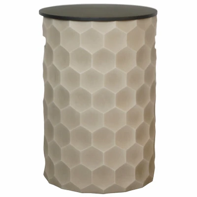 11.8 In. Round Column Gas Fire Pit With Honeycomb Pattern - Model Glt1401tv