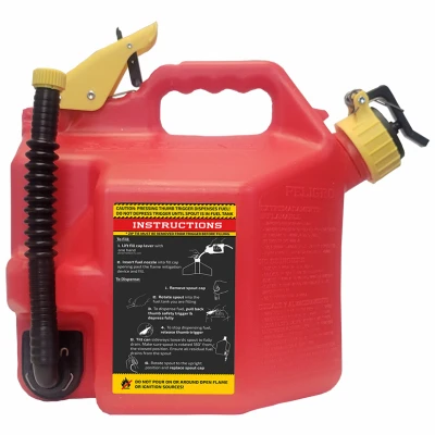 Safety Gas Can, Flexible Spout, 2+ Gallons