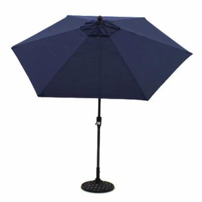 Brookfield Navy Blue Market Umbrella, 9 Foot Diameter, Outdoor Patio Shade