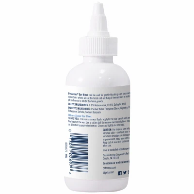 Ear Rinse Solution for Dogs and Cats, 4 Ounce Bottle