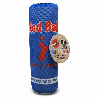 Red Ball Fun Drink Squeaky Dog Toy, 11 In.