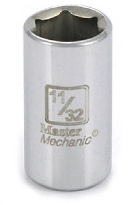 1/4 In. Drive, 11/32 In., 6-Point Socket