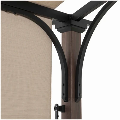 Arched Domed Pergola with Polyethylene Canopy, 9 Feet by 11 Feet