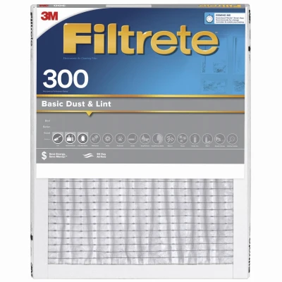 20x25 x 1 In. Basic Dust & Lint Pleated Furnace Air Filter, Gray, MPR 300, 3 Months