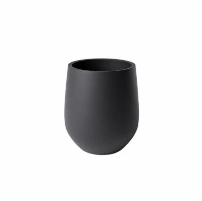 Century Planter Black Fiberglass Reinforced Cement 9 Inch High