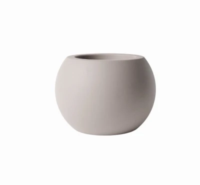 Sphere Planter, Natural Fiberglass Reinforced Cement, 6 In. High