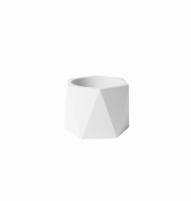 Dodecagon Planter, White Cement, 3 In.