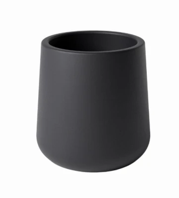 Tapered Cylinder Planter, Black Cement, 6 In.