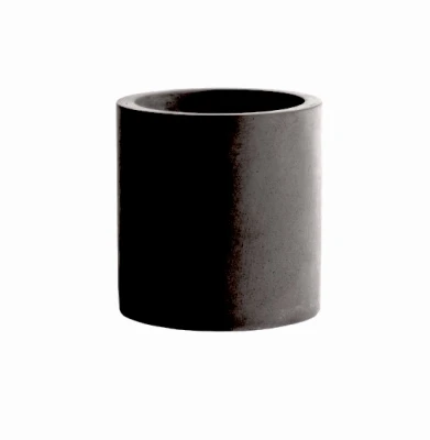 Cylinder Planter, Black Cement, 6 In.