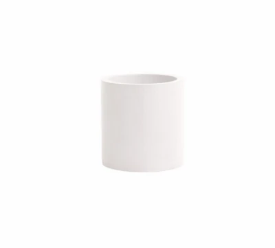 Cylinder Planter, White Cement, 6 In.