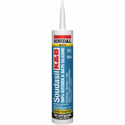 Soudasil Silicone Kitchen & Bath Caulk, White, 10.1 oz.