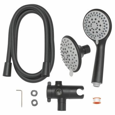 Matte Black 5-Spray Handheld and Fixed Mount Shower Head with 1.8 Gallons Per Minute Flow Rate