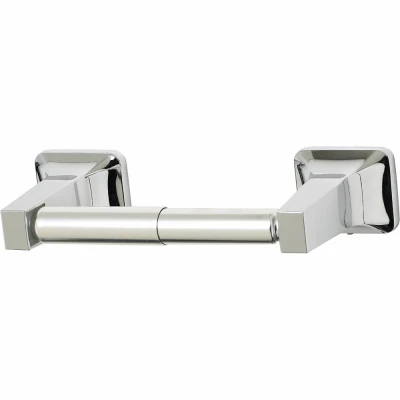 Brushed Nickel Toilet Paper Holder With Brass Base And Zinc Post