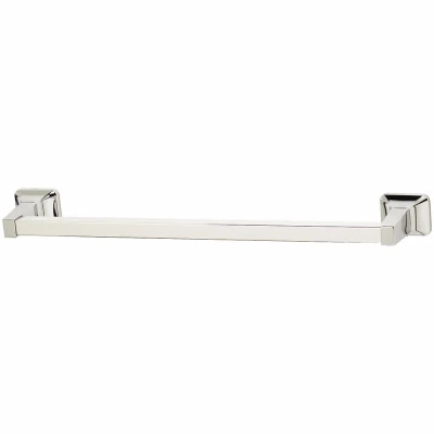 18" Brushed Nickel Towel Bar With Brass Base And Zinc Post