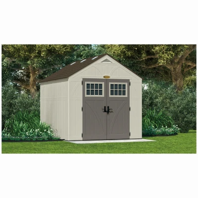 Tremont Storage Shed with Reinforced Floor, All-Weather Resin Construction, 8 Feet by 10 Feet