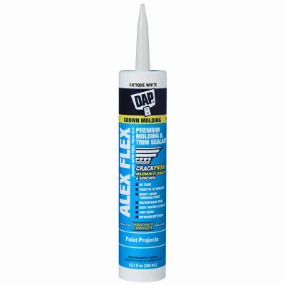 Alex Flex Premium Sealant for Molding & Trim, Acrylic Latex, Antique White, 10.1-oz.