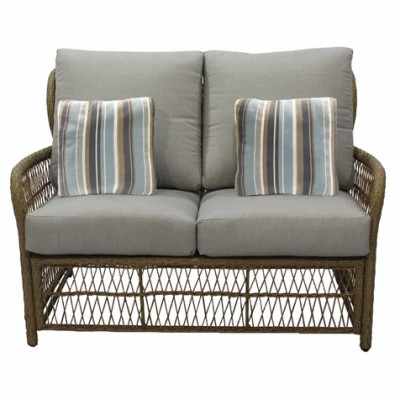 Positano Wicker Loveseat, Steel Frames, Plush Cushions